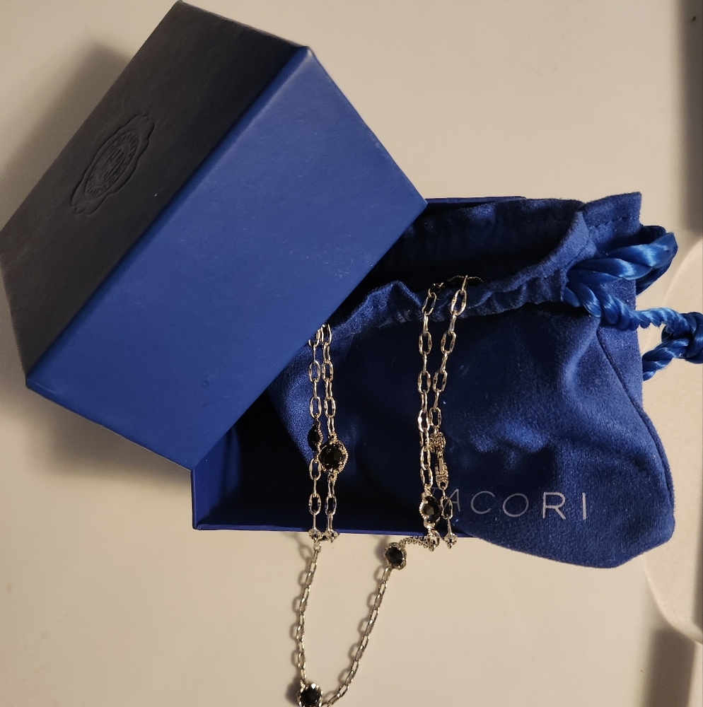 TACORI Silver and Black Onyx Chain Necklace